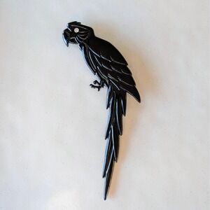 Buch + Deichmann Copenhagen Black Parrot Brooch with Rhinestone Eye